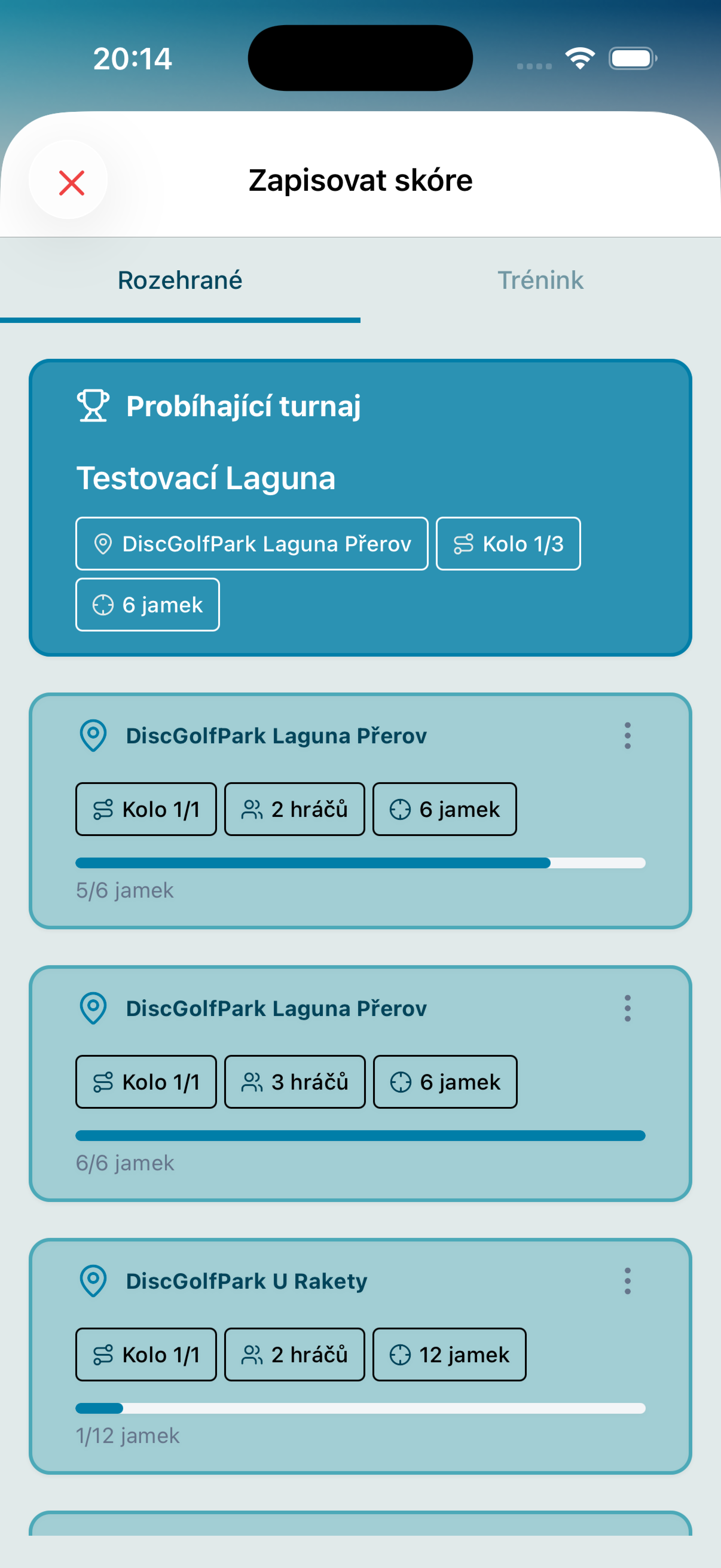 Hřiště – seznam disc golf hřišť v okolí